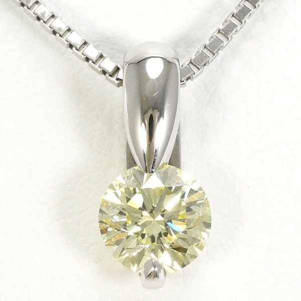 PT900 プラチナ PT850 ネックレス イエローダイヤ 0.738 鑑定書【中古】 81,400円