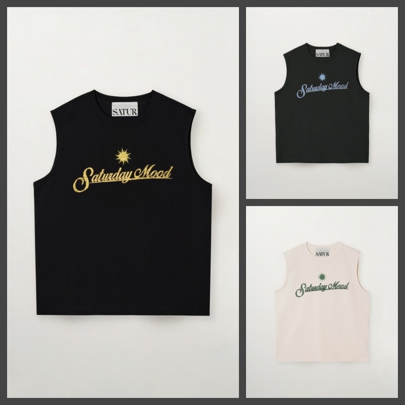 【SATUR】26SS SATURDAY MOOD LETTERING SLEEVELESS : 3COLORS