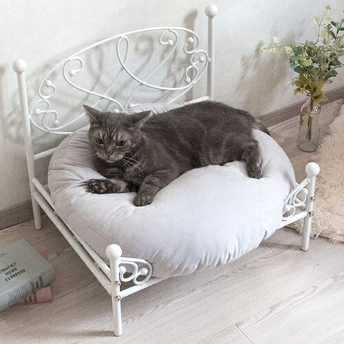 宮武製作所【ペット用品】ペットベッド chalit（シャリ） ホワイト お客様組み立て BSK-P500-WH【猫用ベッド 犬 ベッドフレーム アンティーク調 エレガント】