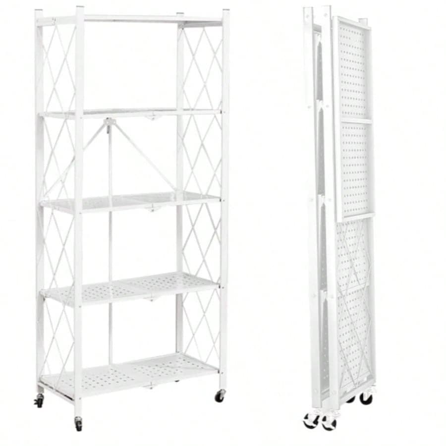 スチール棚 金属棚 幅70 キャスター付き棚 折りたたみ棚 キッチン棚 収納棚 食器棚 収納棚 収納棚