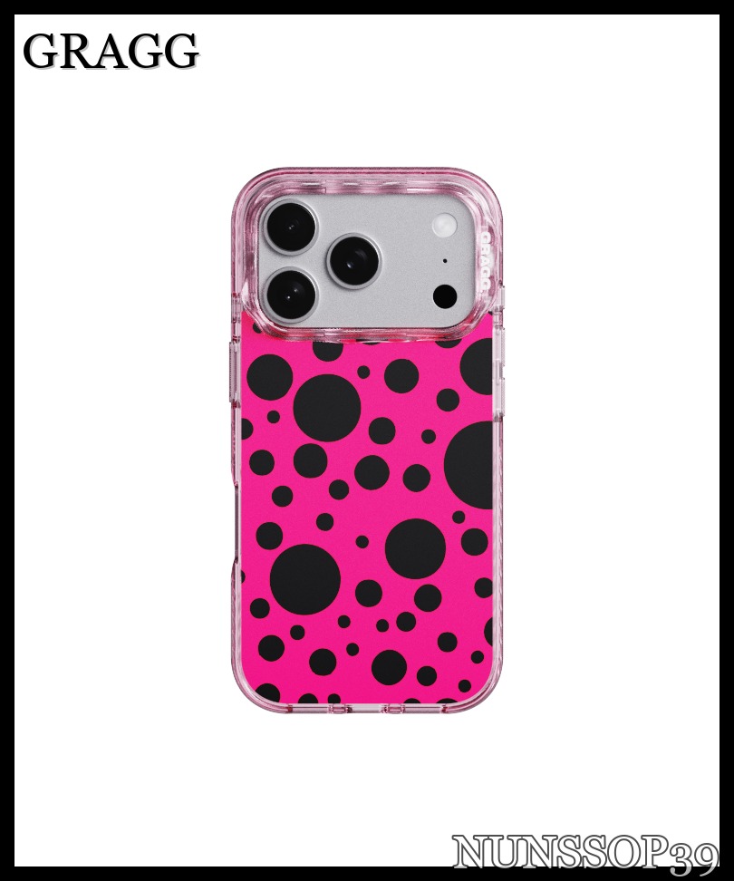 GRAGG MAGSAFE LAYERS FRAME CASE CLEAR PINK - POP DOT PINK
