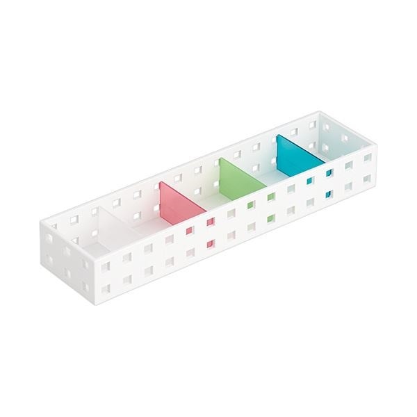 （まとめ） 吉川国工業所 スリムケース Lサイズホワイト／ミックス CB-9008S（WM） 1個 5セット