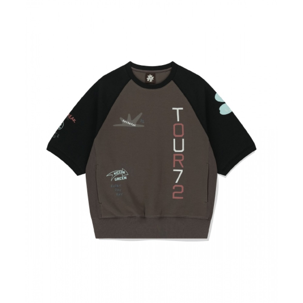 SUNLOVE ドゥードゥル S/S クルーネック スウェットシャツ ブラウン