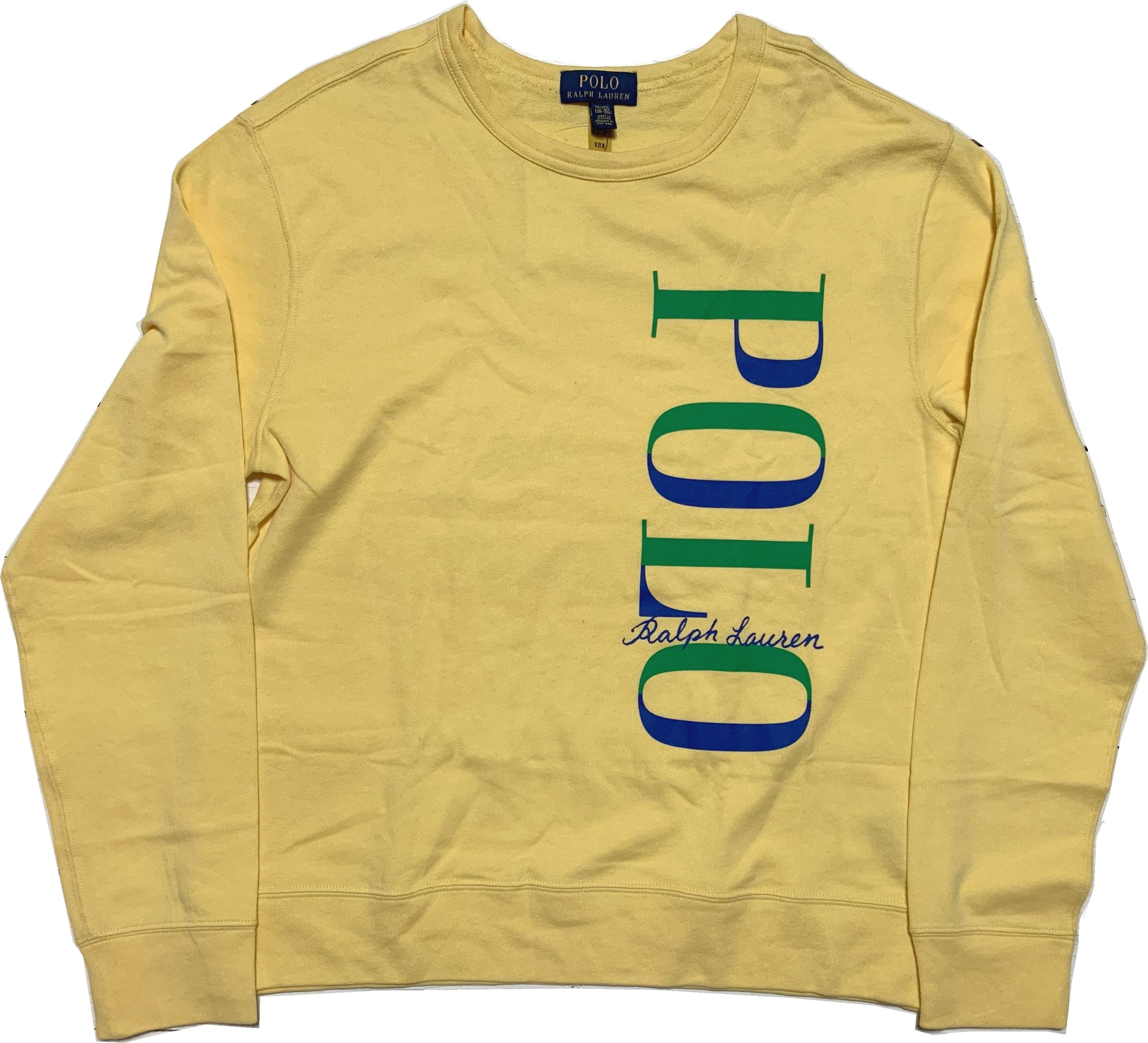 LA直輸入 ラルフ ボーイズサイズ ライトウエイト プリント スウェットシャツ イエロー boys sweat shirts 502