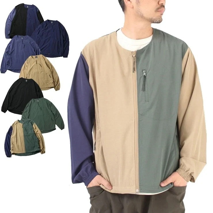 カーディガン メンズ 春 UL-GRID ポケッタブル ノーカラー ジャケット G921620