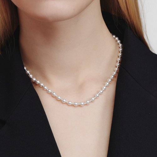 LUNNE シルバー 925 ボールスワロフスキーパールネックレス #LSN43