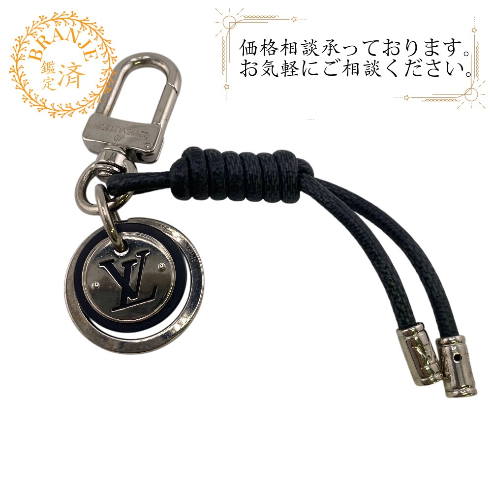 M67224 キーホルダー・レザーロープ ダミエ・グラフィット レザー キーホルダー ブラック ブランド