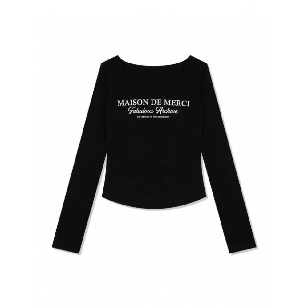 ファビュラスアーカイブ女性用スリムフィットビッグラウンドロングスリーブ T シャツブラック (FCE1TS306W) 5,701円