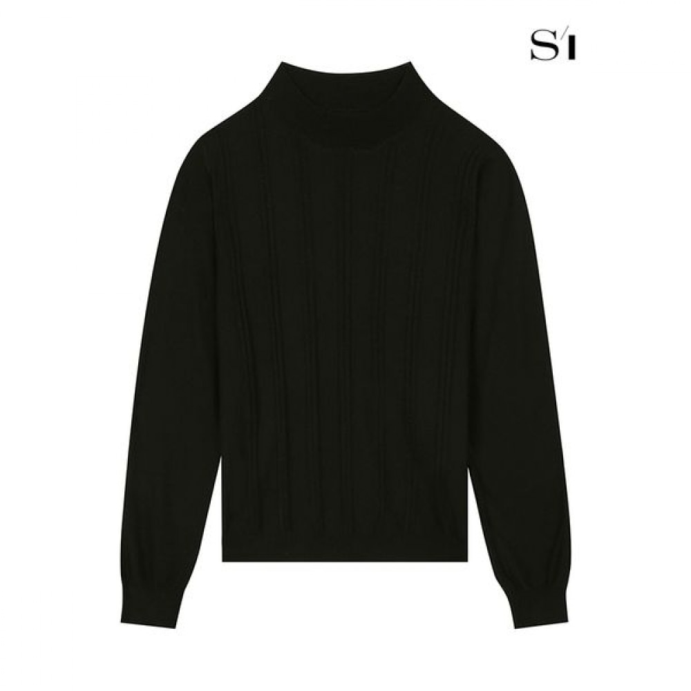 [C] ラインハイネックプルオーバーブラック SGUCB2904