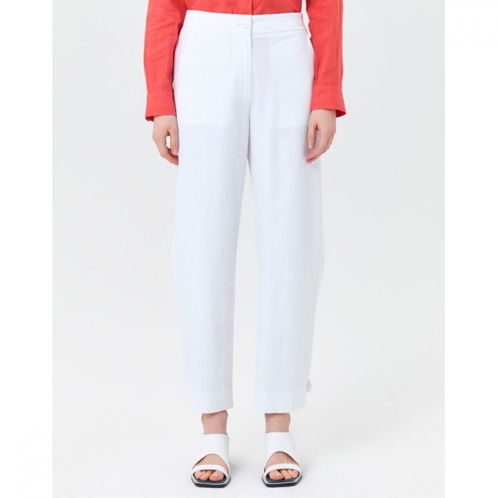 (ヘッジズレディース) 24SS ホワイト 2ウェイスタイリングバギーフィットチノバンディングパンツ HSPA4B201WT