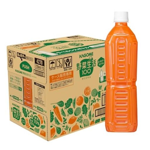 カゴメ 野菜生活100 オリジナル 720MLラベルレスペットボトル×15本(砂糖不使用 Βーカロテン カリウム)