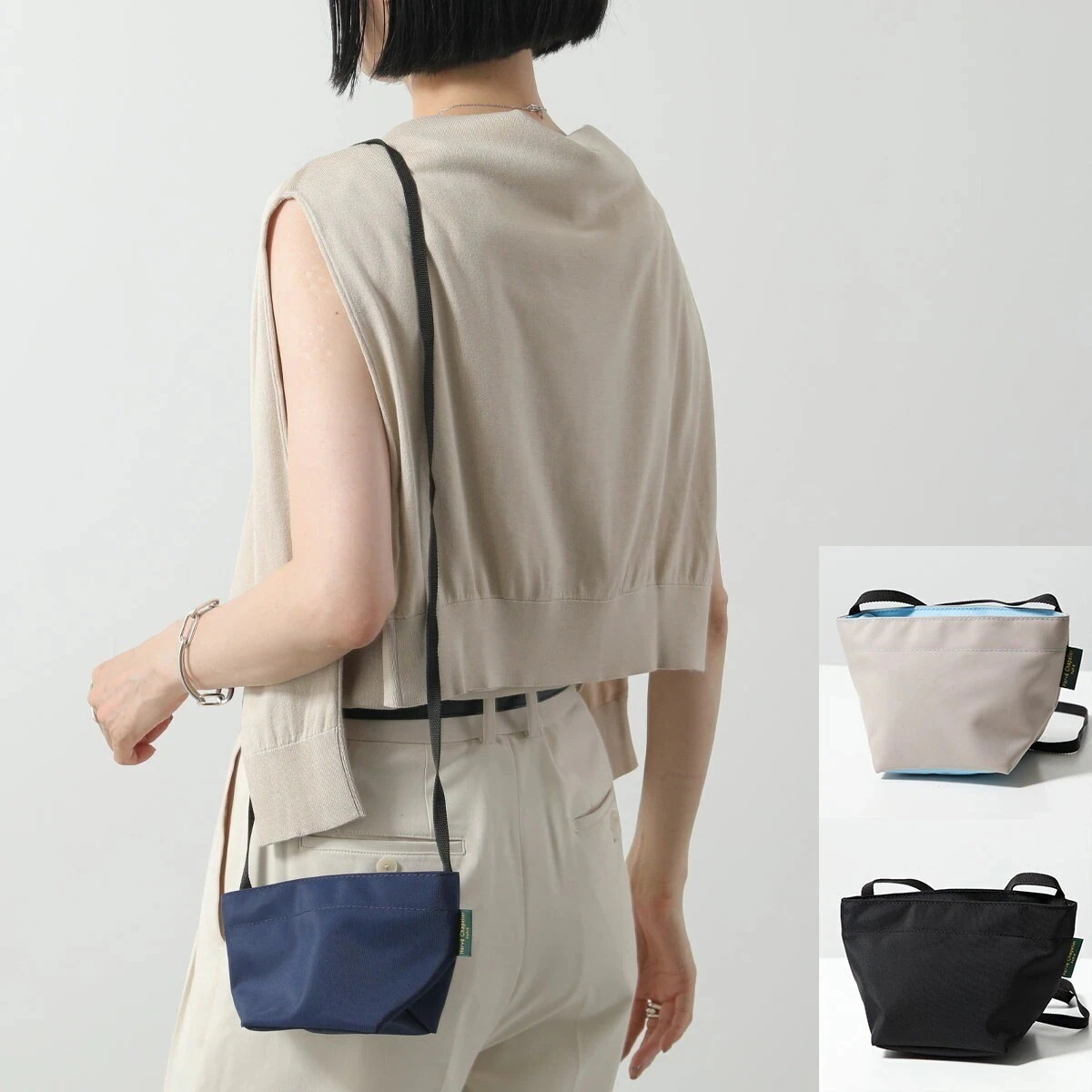 HERVE CHAPELIER エルベシャプリエ ミニバッグ 1927N ナイロン 舟型 ショルダーバッグ XS レディース ショルダーバッグ カラー3色