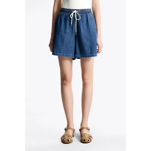 女性デニムリネンバンディングショーツ T32F1NEQ02TWL1 TOMMY JEANS