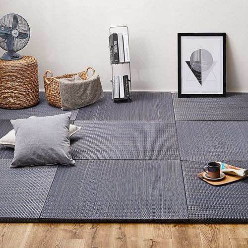 【メーカー直送品】萩原 【12枚組】置き畳 南風 約65×65×2.5cm ネイビー