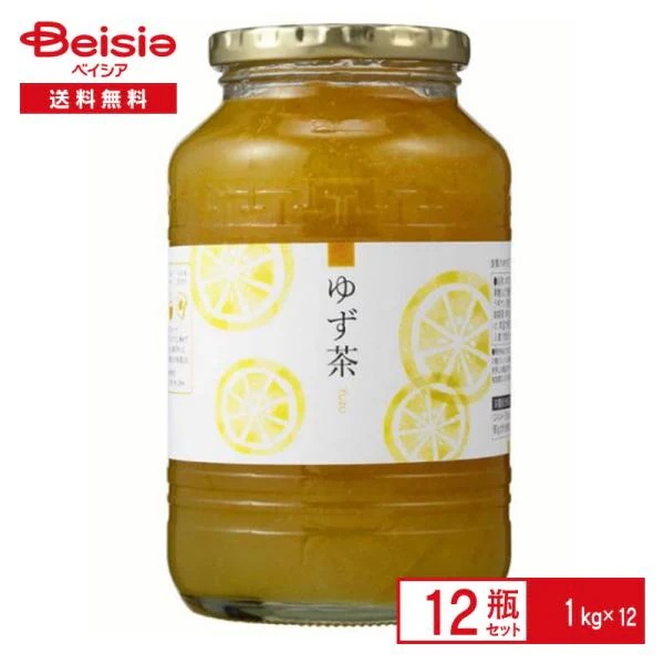 O Food ゆず茶1kg×12瓶セット／柚子 ゆず 柚子茶 韓国食材 韓国食品 ジャム マーマレード 製菓 デサン まとめ買い 業務用 送料無料