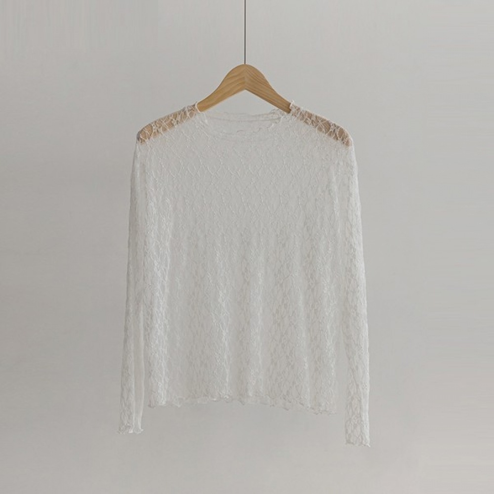 [ELYSIA] バグテンションシースルーレースTシャツ