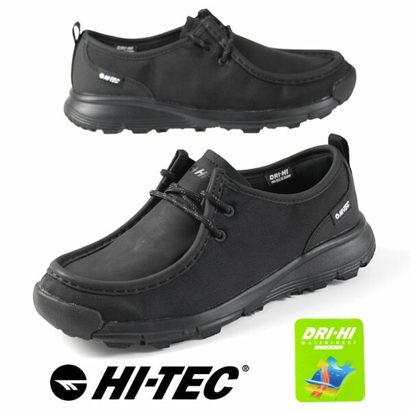 男性 WOLK MOCCA WP HT CM021 キャンプシューズ モカシン レインスニーカー 防水 ウォータープルーフ アウトドア 黒 シンプル スポーティ カジュアル