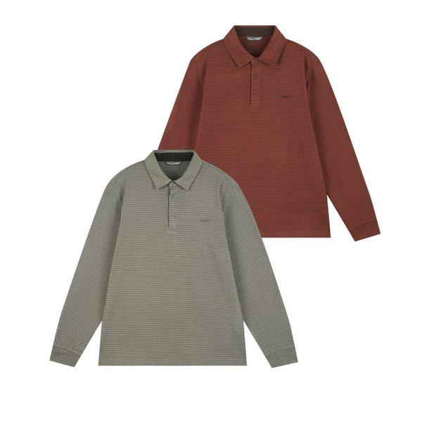 ツートンカラーのジャガードゼッケンエリTシャツ CDAA8TS4413