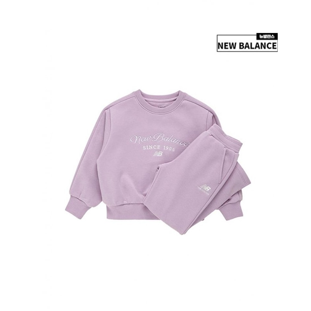ニューバランスキッズ女の子用クロップド起毛トップ&ボトムセット NK9YD4830G-70