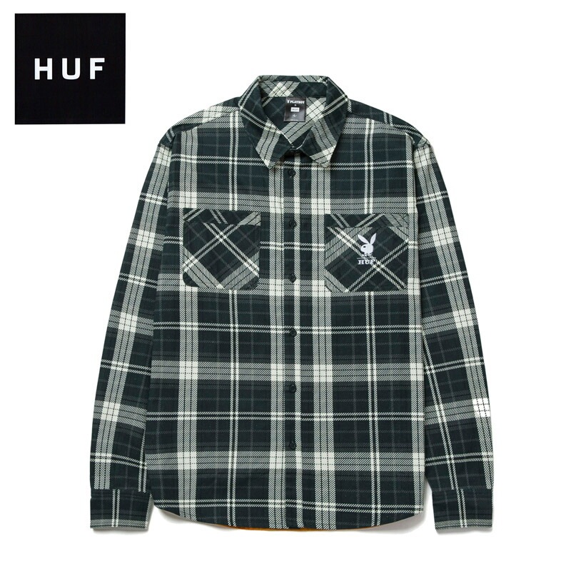ハフ PLAYBOY MONARCH FLANNEL プレイボーイ 長袖 フランネル シャツ/メンズ [AA]