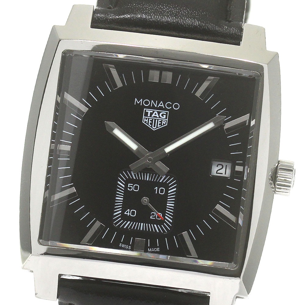 タグホイヤー TAG HEUER WAW131A モナコ デイト スモールセコンド クォーツ メンズ 保証書付き_860465【中古】