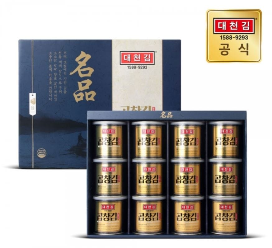 【名品海苔】　コプチャン海苔ギフトセット　30gｘ12缶　／　韓国スペシャル海苔