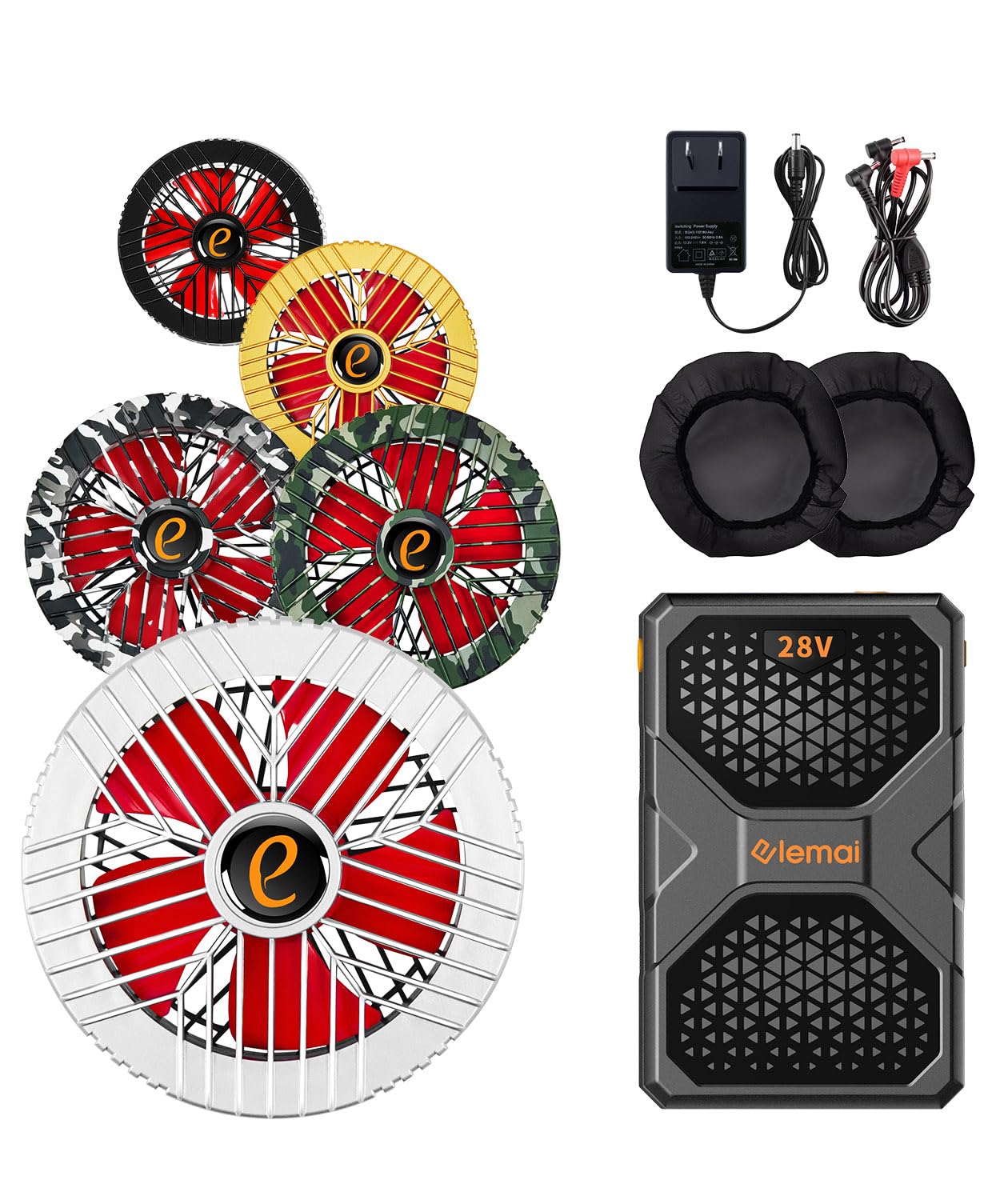 ファンバッテリーセット【2024モデル 28V高出力 30000mAh大容量】 暴風ファン コンパクト 軽量 大画面LED液晶ディスプレイ搭載 4段階風量調節 多種カラー選べる 防塵カバー付属 バッテ