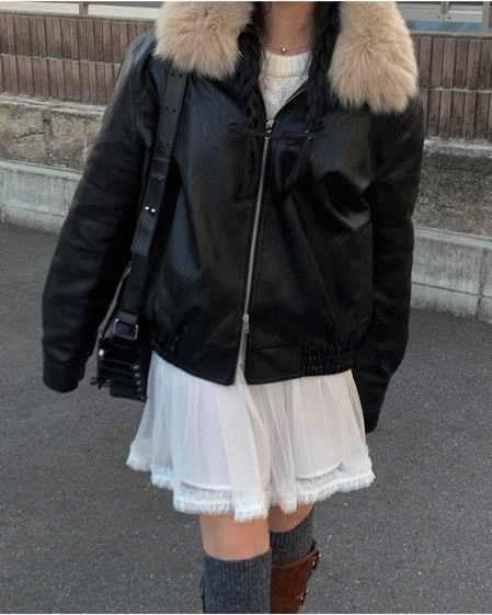 Fur leather jumper (4온스)
