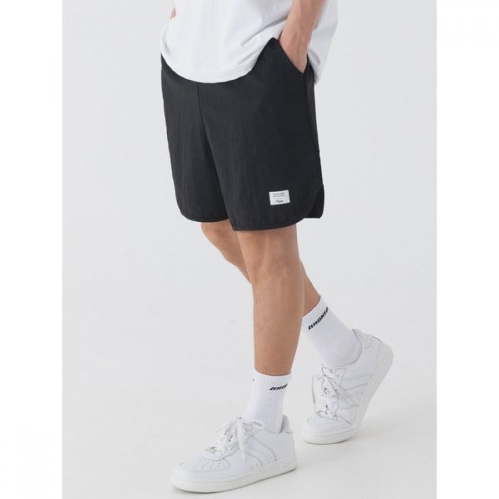 [Pianer] ナイロンステッチスプリットショーツ（ブラック）