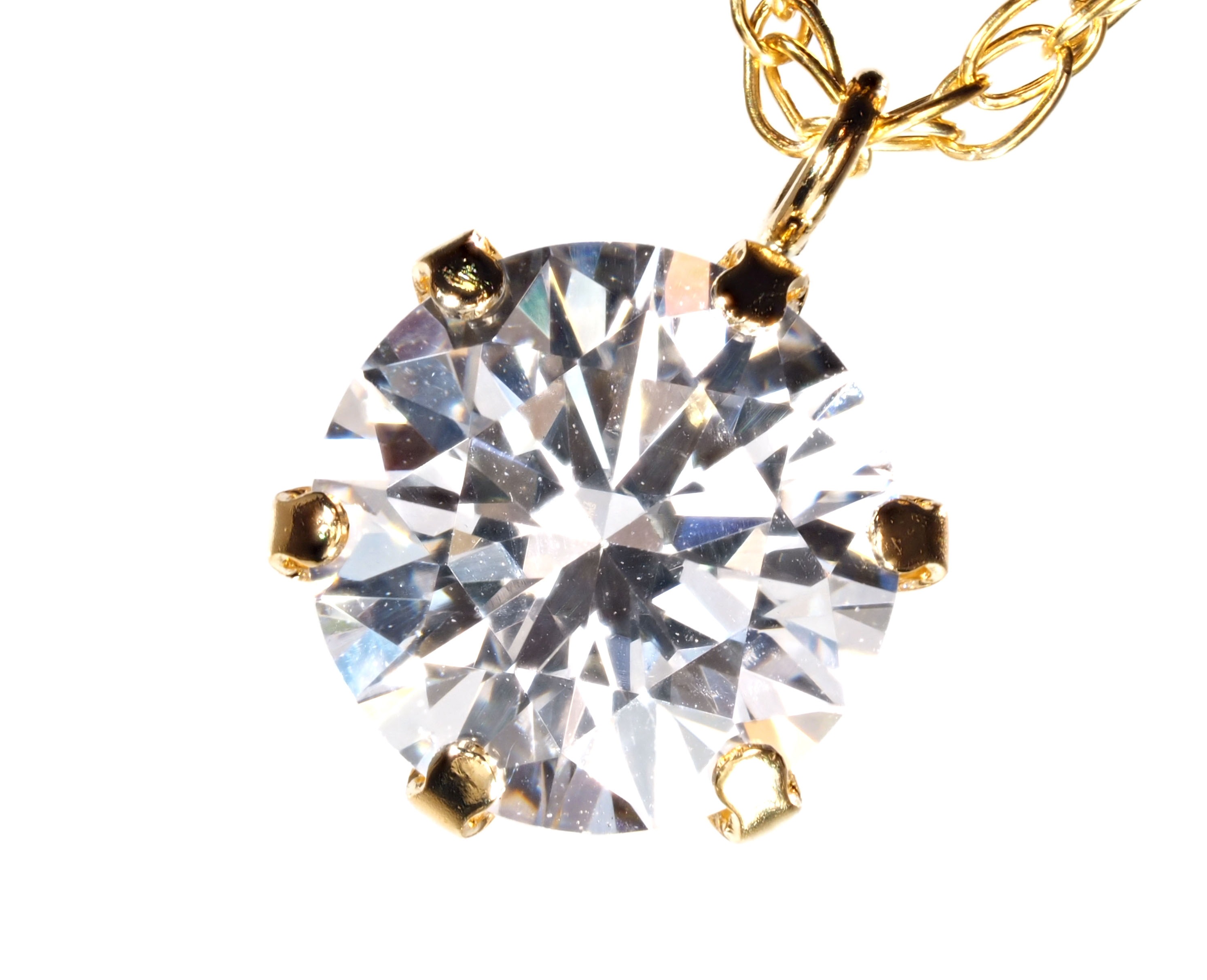 18K 一粒 ダイヤモンド ネックレス 大粒 0.5ct 18金 イエロー ゴールド