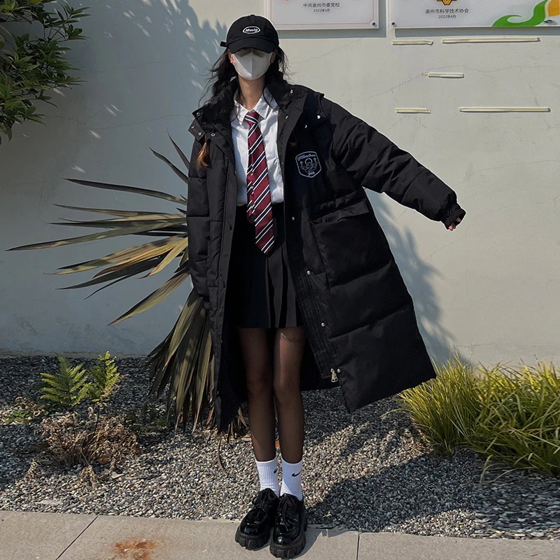 Hot!!!品質いいな新品 中綿コート レディース ダウン風コート ロング丈 黒 シンプル 学生風 厚手 防寒 暖かい 秋冬 キルティング 大きい アウター きれいめ おしゃれ 6,944円