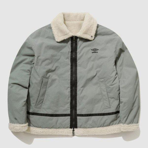 M ジャケット NQC UP421CPJN2-GKA リバーシブル フリース ウーブン スポーティ ムスタン ジャケット GREY KHAKI