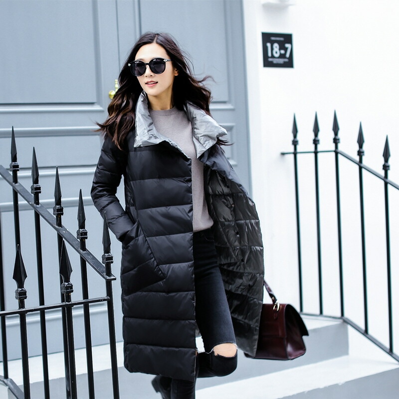 ダウンコート レディース 超ロング ダウンジャケット ファー フード スタンドカラー 着痩せ 撥
