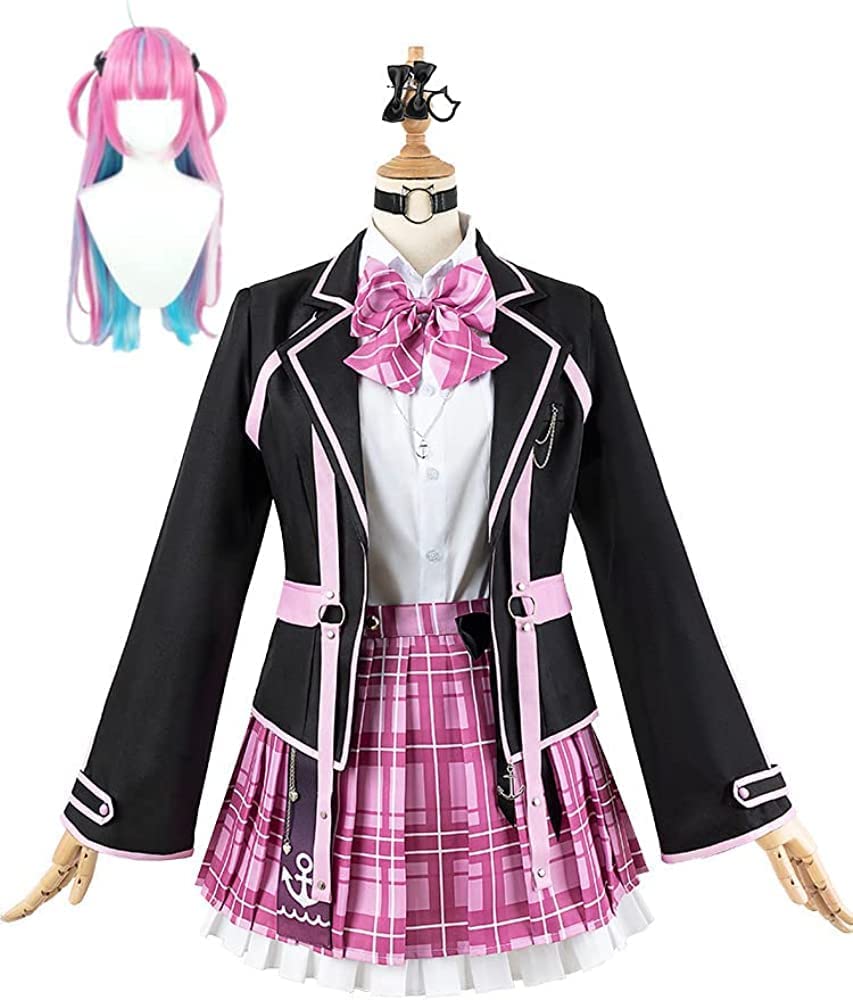 ２点で1oo円OFF！【即納】今だけの特別価.格!コスプレ ハロウィン ウィッグ追加可 仮装 イベント 新衣装 バーチャルYouTuber コスプレ衣装 湊あくあ イベント用品