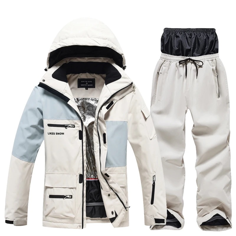 ユニセックス防水スキースーツセット,各種カラー,雪服,スノーボードウェア,アウトドアコスチューム,冬用ジャケットとパンツ,男性と女性用