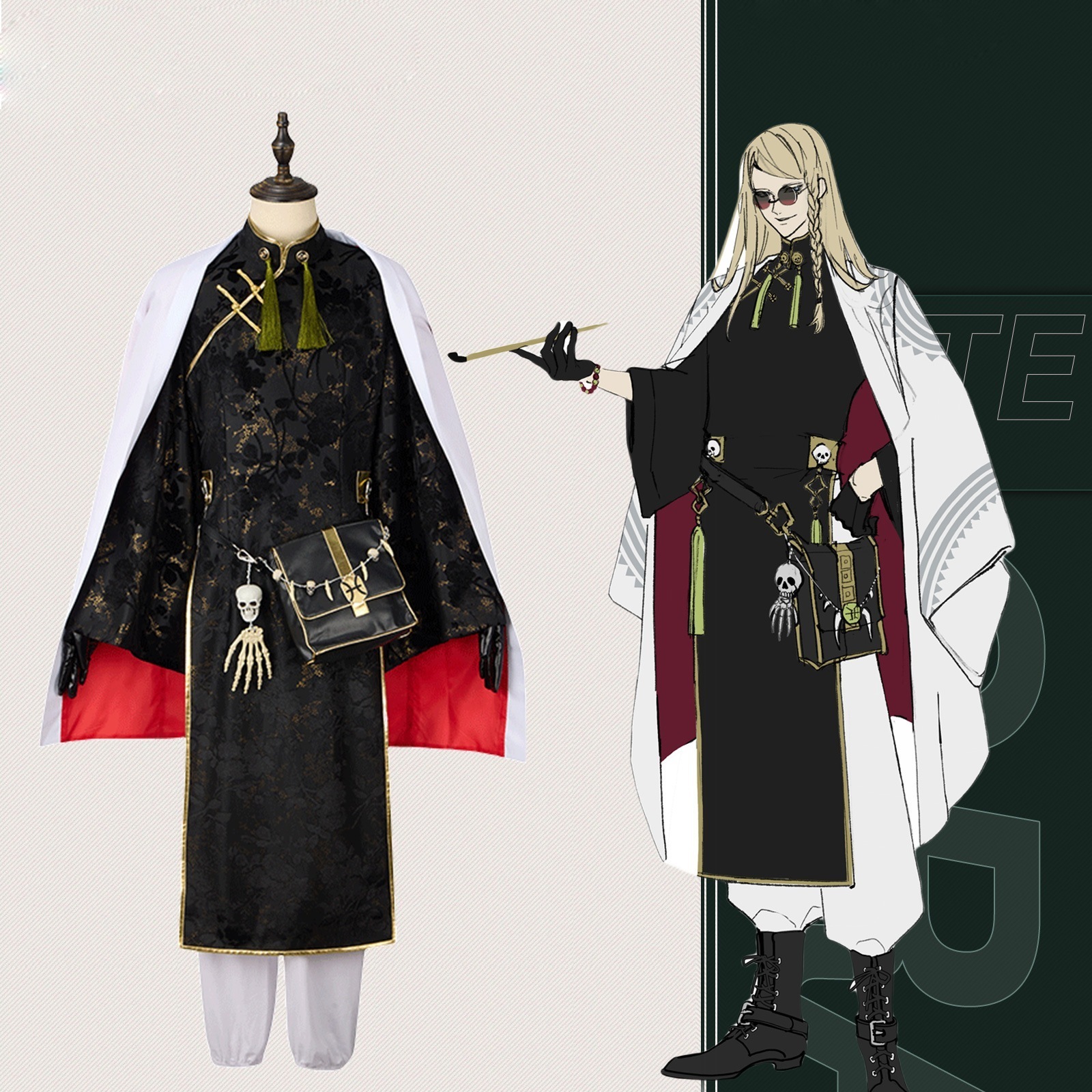 男性と女性のためのtezcatlipocaコスプレ衣装,大人のためのアニメ衣装,ハロウィーンのコスシェンファジスモークミラー