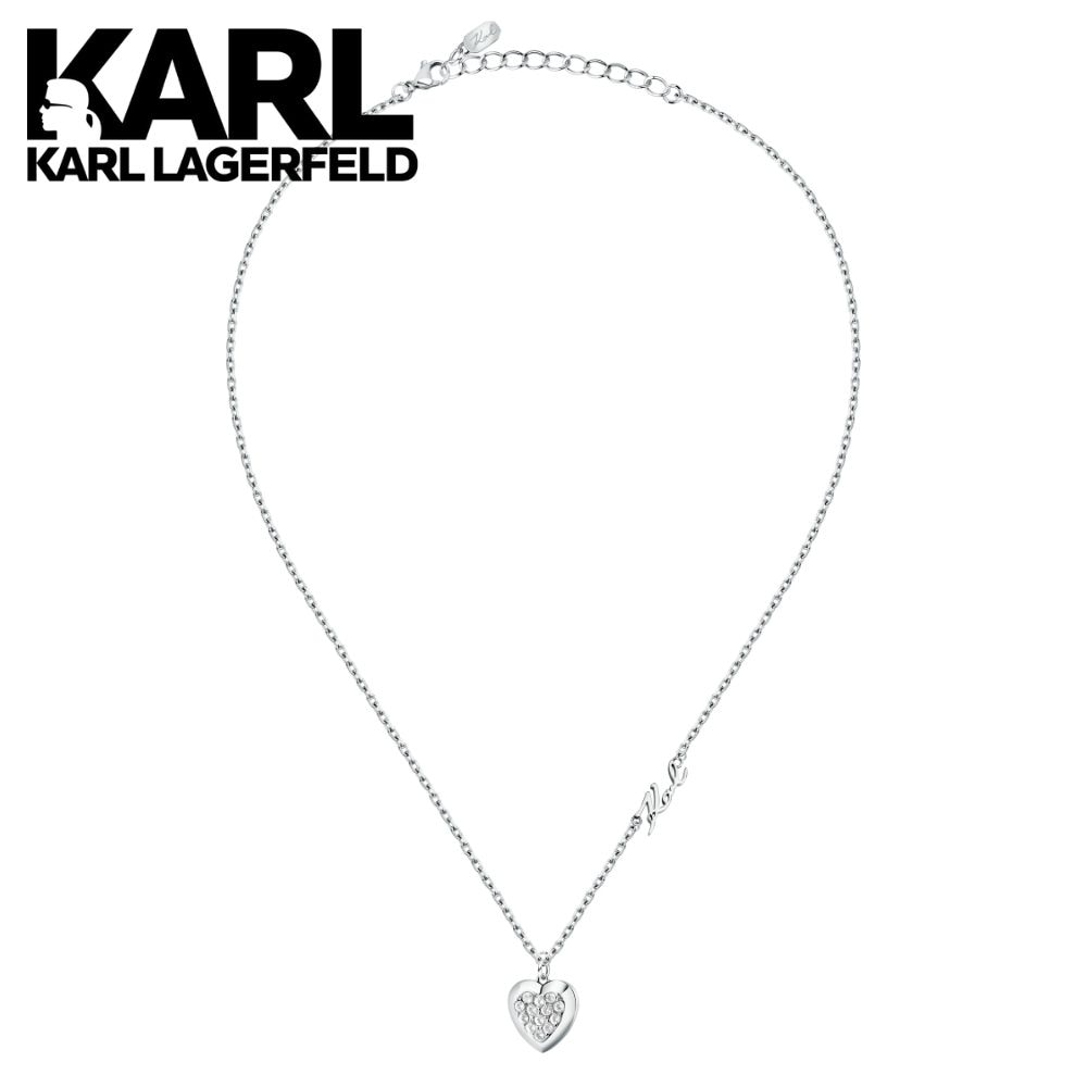 KARL LAGERFELD 正規品 ネックレス ハート かわいい レディース シルバー ロジウム仕上げ カールラガーフェルド アクセサリー ギフト プレゼント 成人 卒業 入学