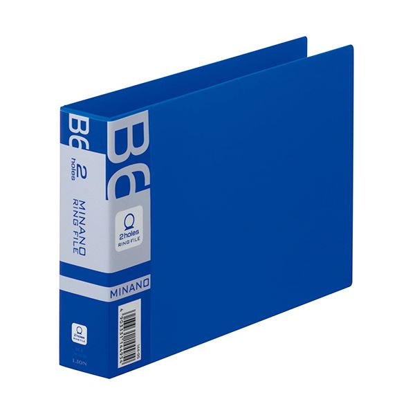 （まとめ）ライオン事務器 リングファイルMINANO(ミナノ) B6ヨコ 2穴 200枚収容 背幅35mm ブルー RF-228M 1冊 (×20セット)