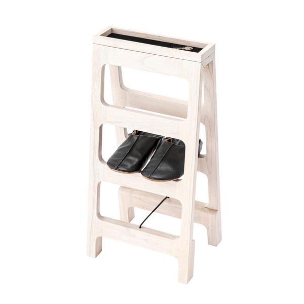 シューズラック 3段 スリッパラック 木製 天然木 折りたたみ 折り畳み シンプル ナチュラル 北欧 カントリー デザイン カフェ風 おしゃれ 白 ホワイト 茶色