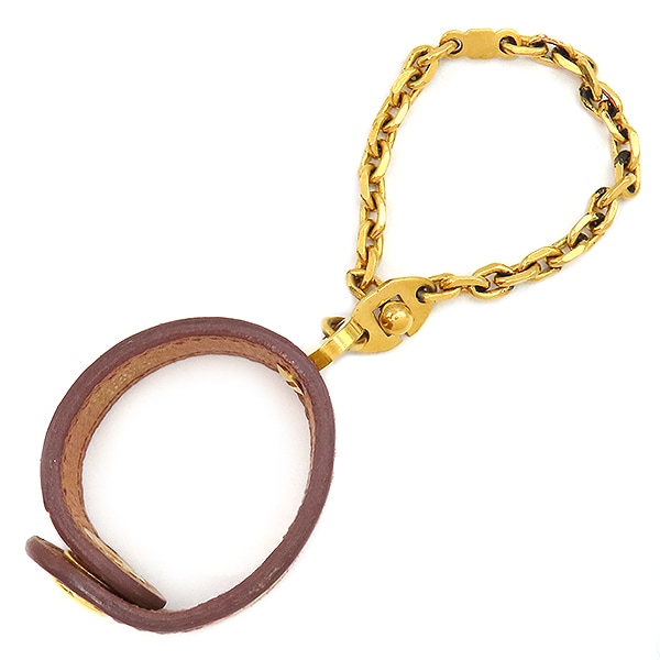 エルメス グローブホルダー ノマド オーストリッチ チェスナッツ ゴールド金具 手袋ホルダー 【中古】