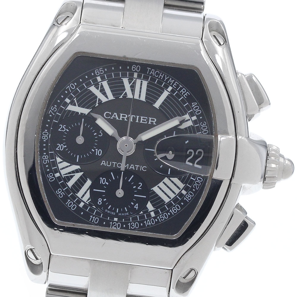 カルティエ CARTIER W62007X6 ロードスターXL デイト クロノグラフ 自動巻き メンズ _953672【中古】
