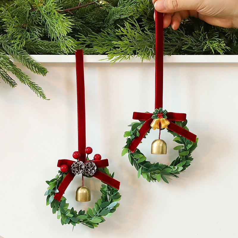 10個セット 鈴花輪クリスマスツリーペンダントクリスマス花輪クリスマスオーナメント置物ショーウインドーペンダント