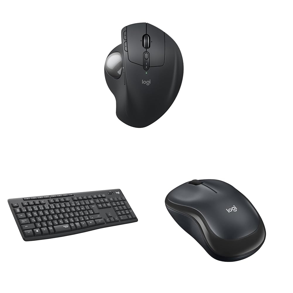 【セット買い】ロジクール ワイヤレス トラックボール マウス MXTB2 MX ERGO S Bluetooth Logibolt + ワイヤレスキーボード K295GP 耐水 Unifying K2