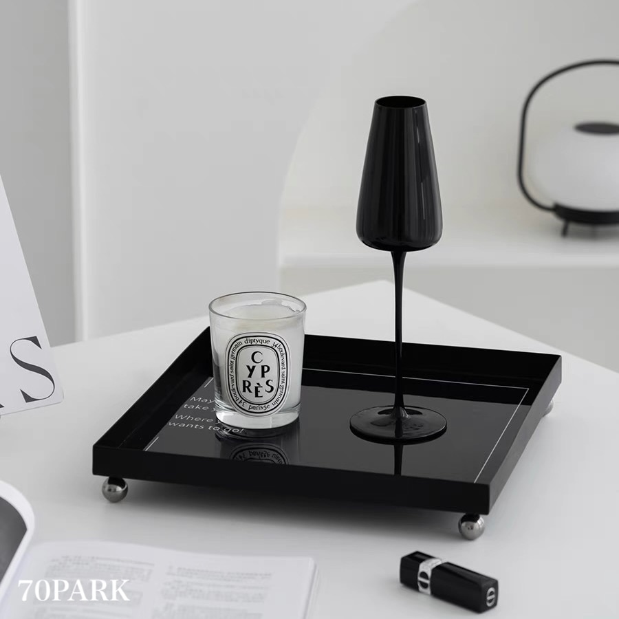 脚付き モノトーン スクエア アイアン 収納 トレイ 全2色 おしゃれ 韓国インテリア 韓国雑貨 韓国っぽ インテリア雑貨 韓国 70PARK