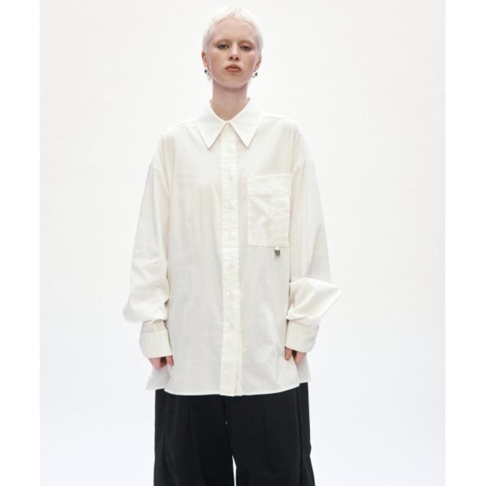TREEMINGBIRD Over Fit Pleats Shirt Ivory TMB233SR801_0