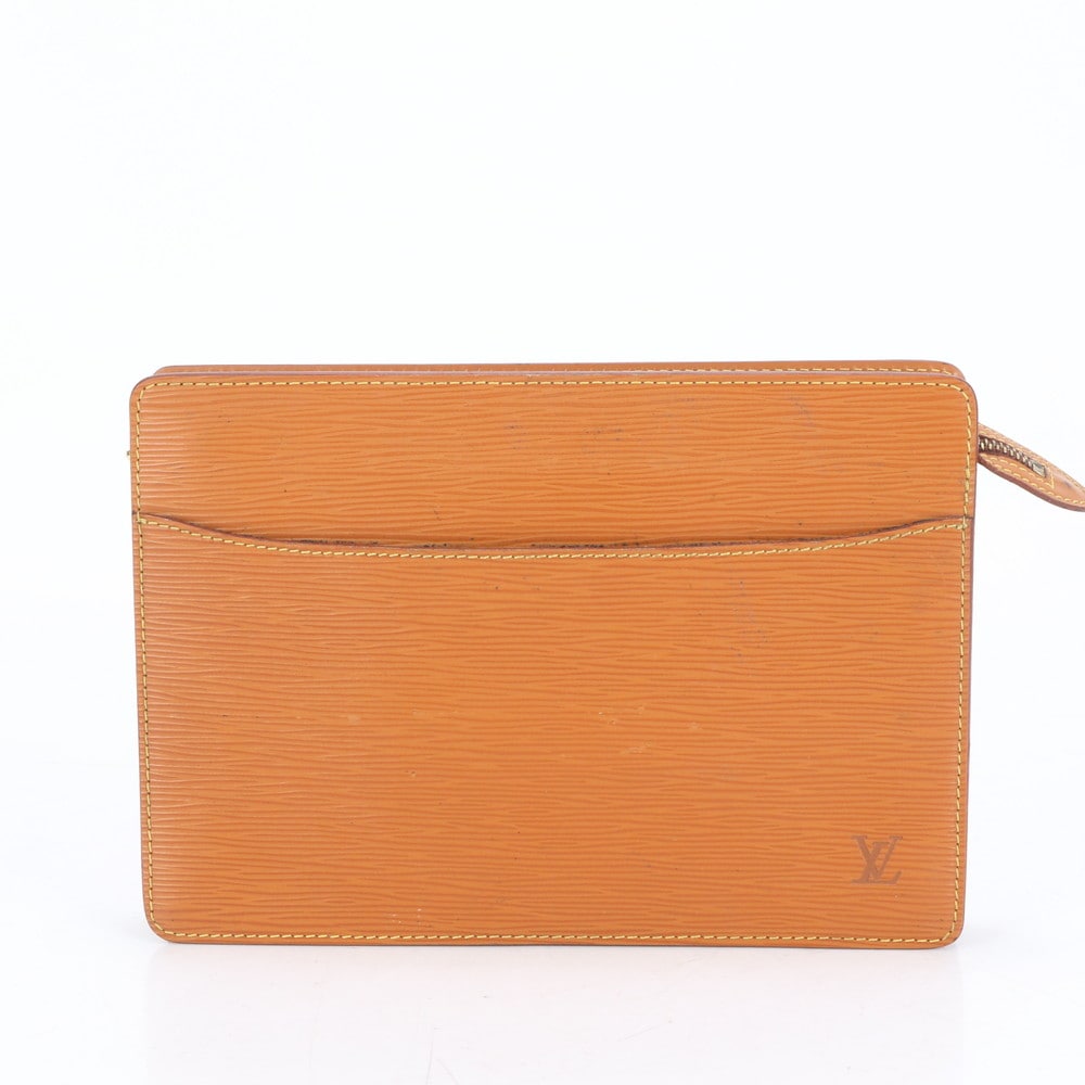 美品 エピ ポシェット オム M52528 レザー セカンドバッグ クラッチ ポーチ 通勤 ビジネス メンズ RUE CO16-7 中古