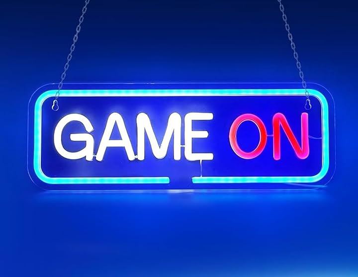 GAME ON サインランプ ゲーミングライト ゲーム部屋 ネオン管 ネオンサイン 壁掛け(GAME ON)