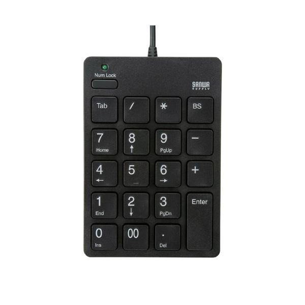 （まとめ）サンワサプライ USB2.0ハブ付テンキーアイソレーションタイプ NT-18UH2BK(×2セット)