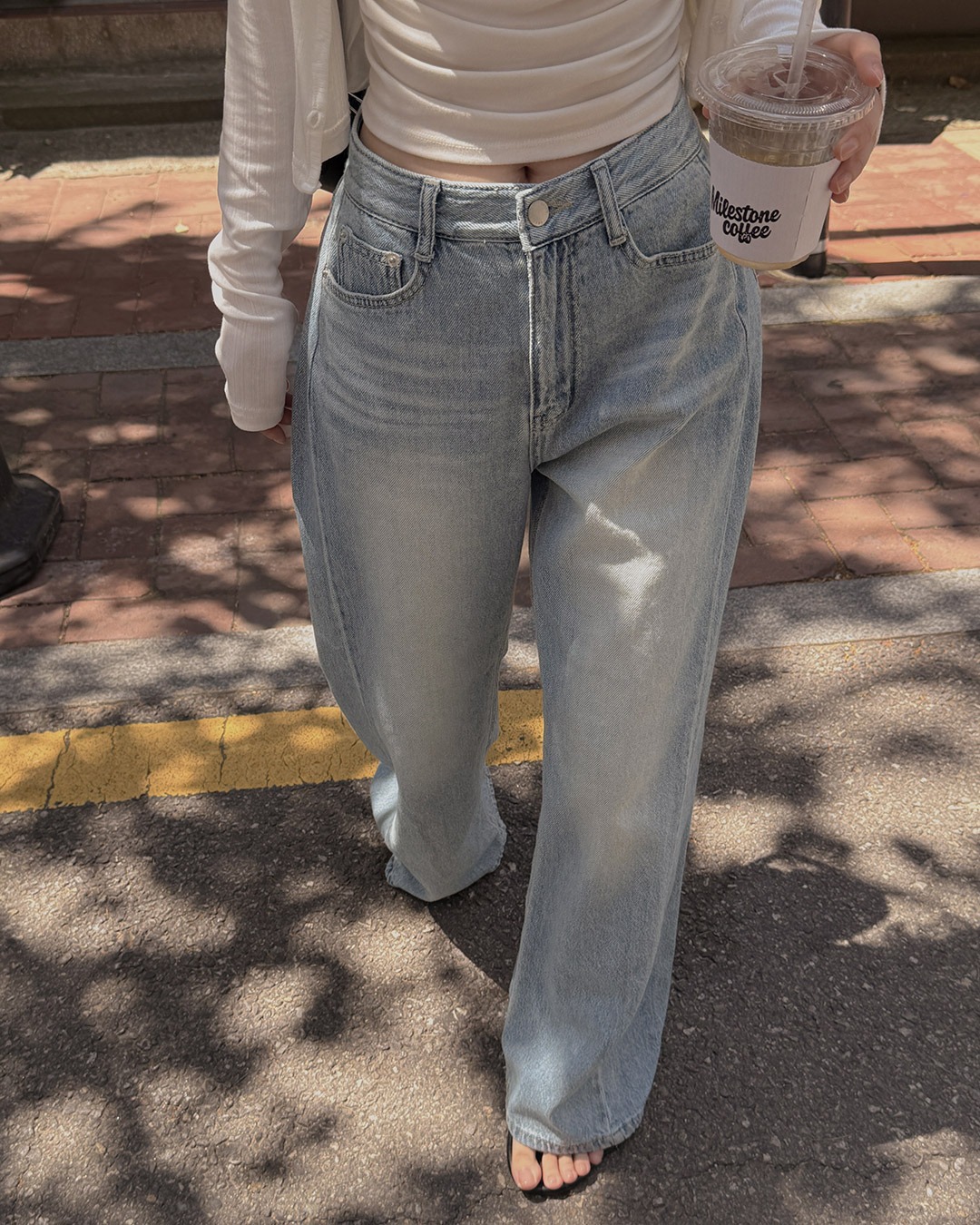 ゆうこテンセルデニムパンツ韓国ファッション レディース