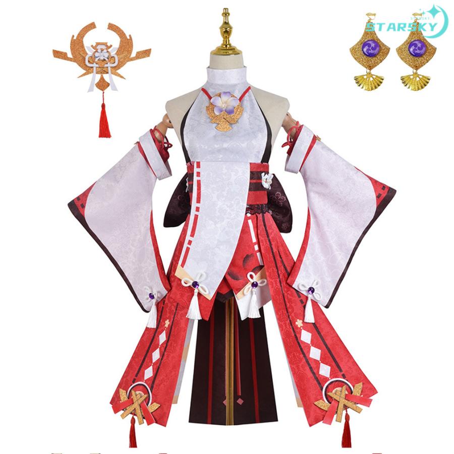 ２点で13o円OFF！【激安SALE】原神 げんしん genshin Yae Miko 八重神子　やえ みこ 風　コスプレ衣装 　ウィッグ　靴　コスプレ服　コスチューム　服 ハロウィン イベント